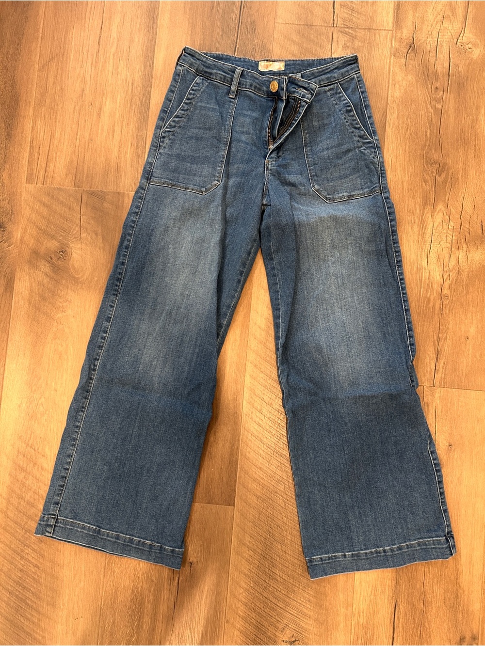 Kut from the Kloth Wide-Leg Flare Denim Jeans - Blue Wash